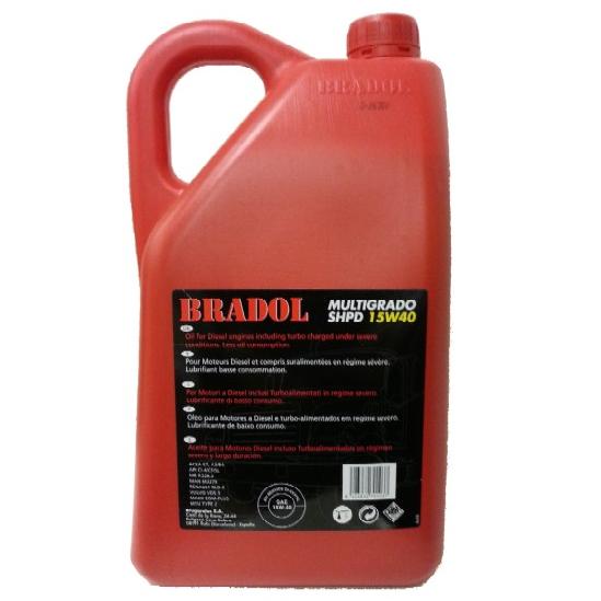 Aceite multigrado Bradol SHPD 15W40 (Bidón 5 litros) 